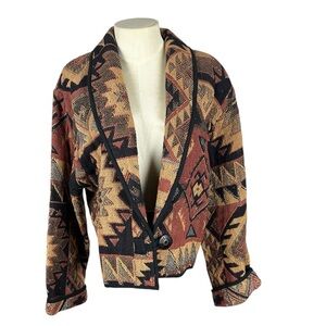 Vintage New with Tags Tapestry Jacket southwestern design size Large Navajo